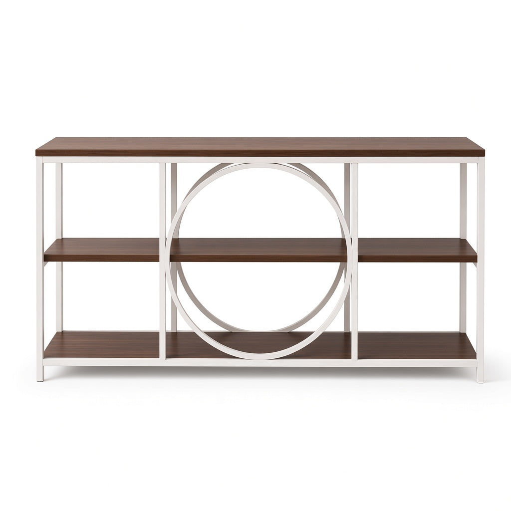 Modern Console Table with Geometric Circle Design