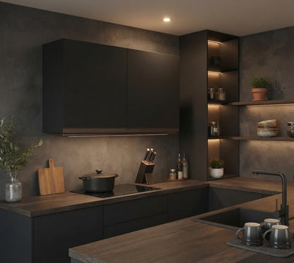 Overhead Cabinet Kitchen with 2 Doors, Wood, 60 x 66 x 31 Cm - Black
