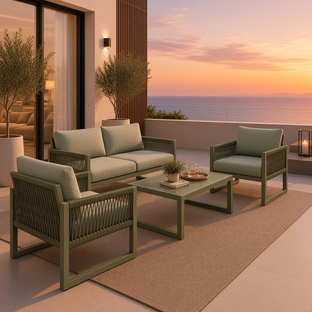 Modern Outdoor Woven Patio Sofa Set