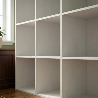 Vida Designs Durham Cube Bookcase Storage Organiser Living Room Bookshelf Home Office Furniture (9 Cube, White)